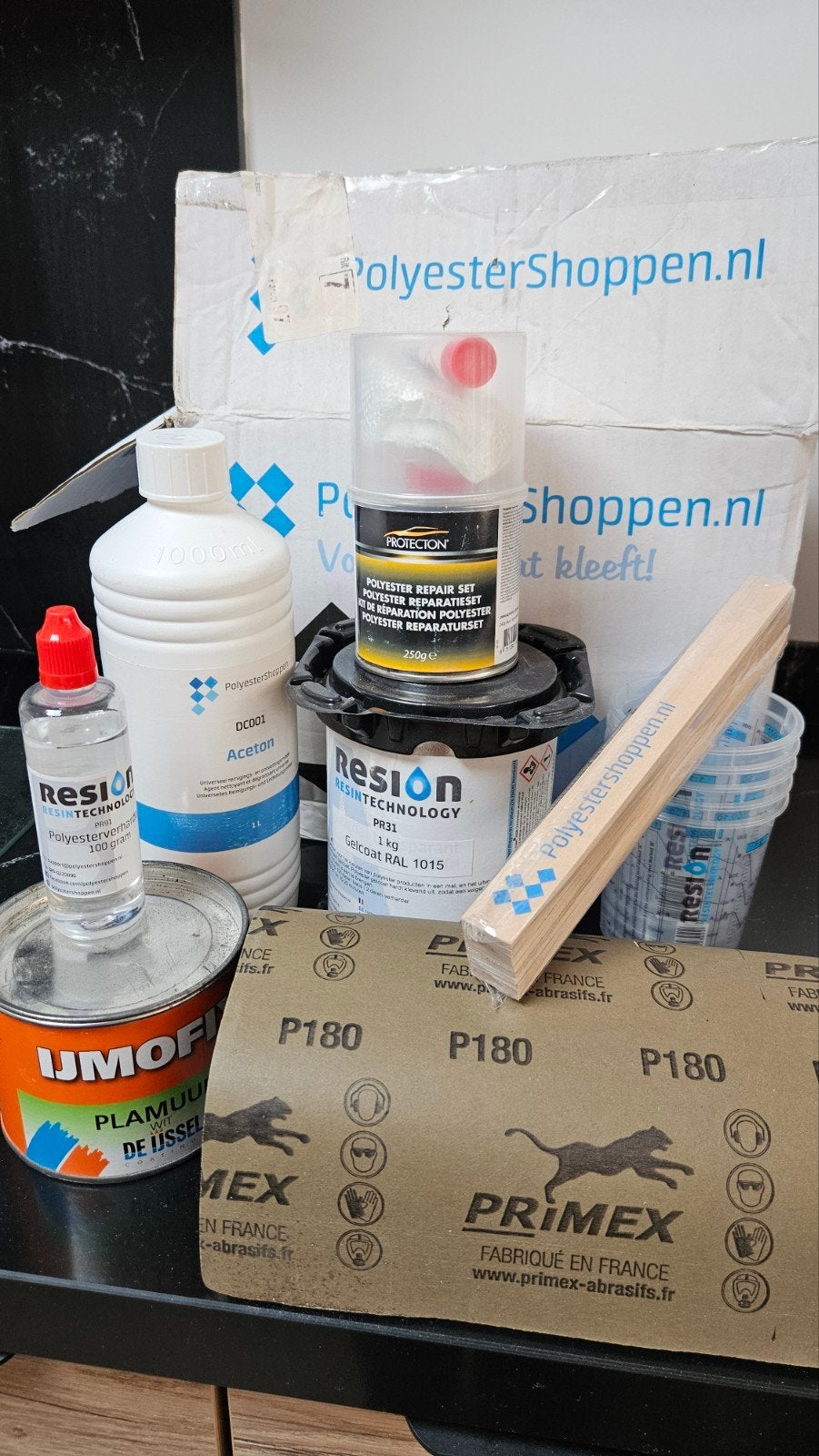 Pakket Polyester repair, Ophalen of Verzenden