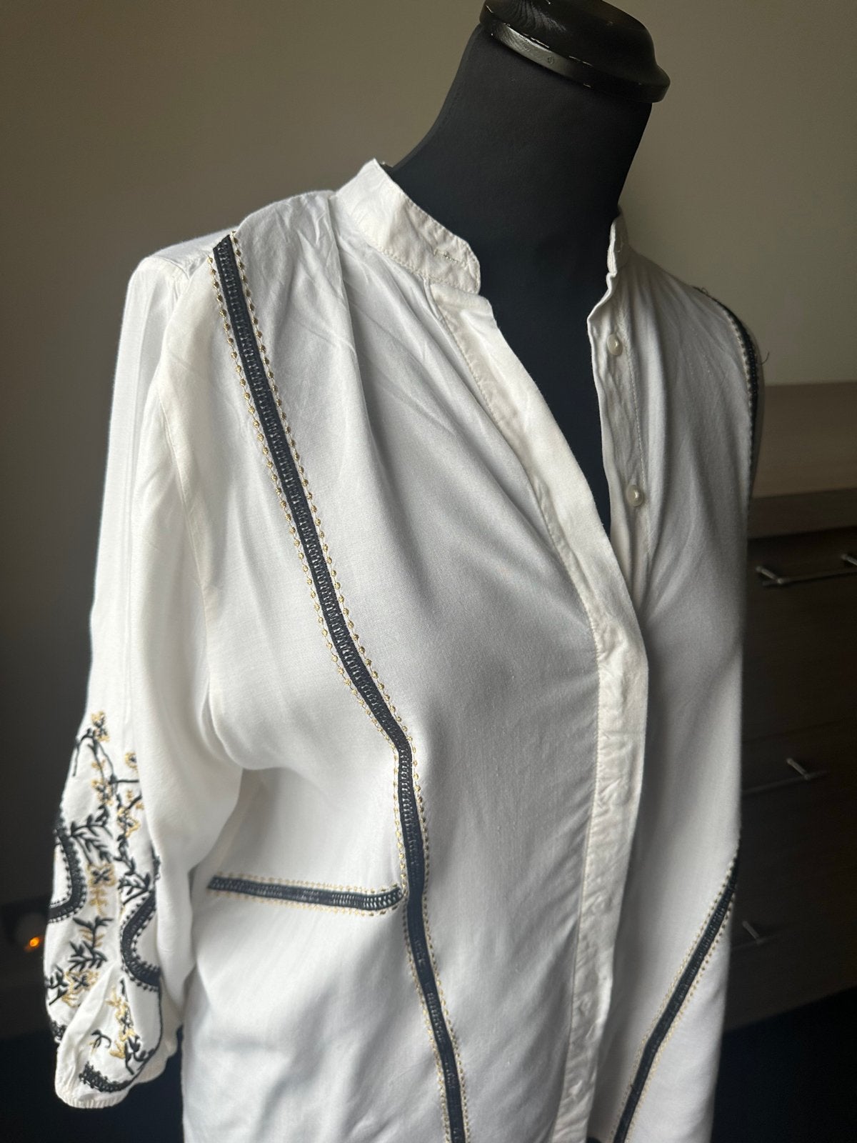 Witte shoeby blouse met borduursels - Maat 38, Ophalen of Verzenden, Nieuw, Maat 38/40 (M), Wit