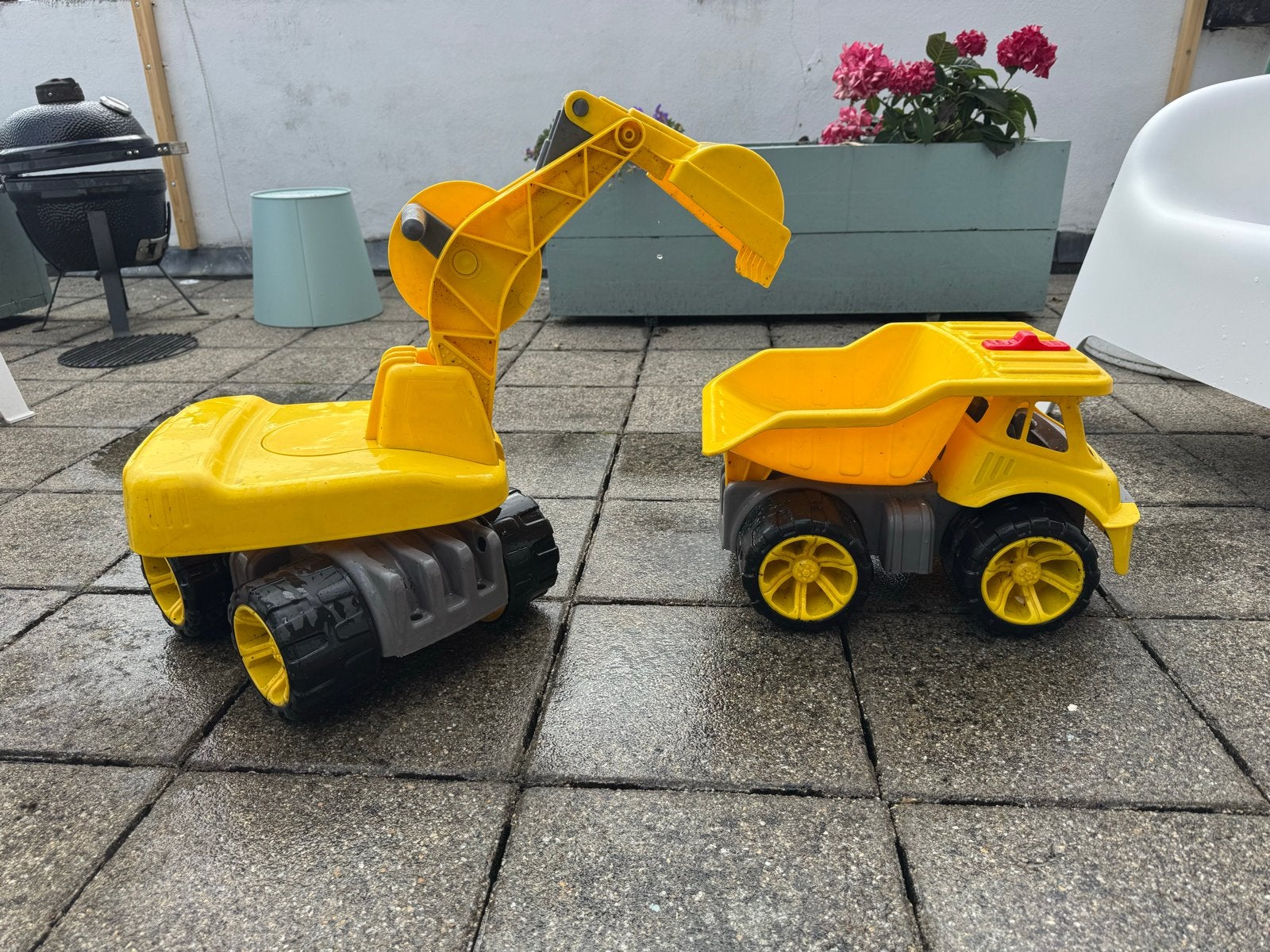 Zandbak Speelgoed Set: Graafmachine & Kiepwagen, Ophalen, Gebruikt