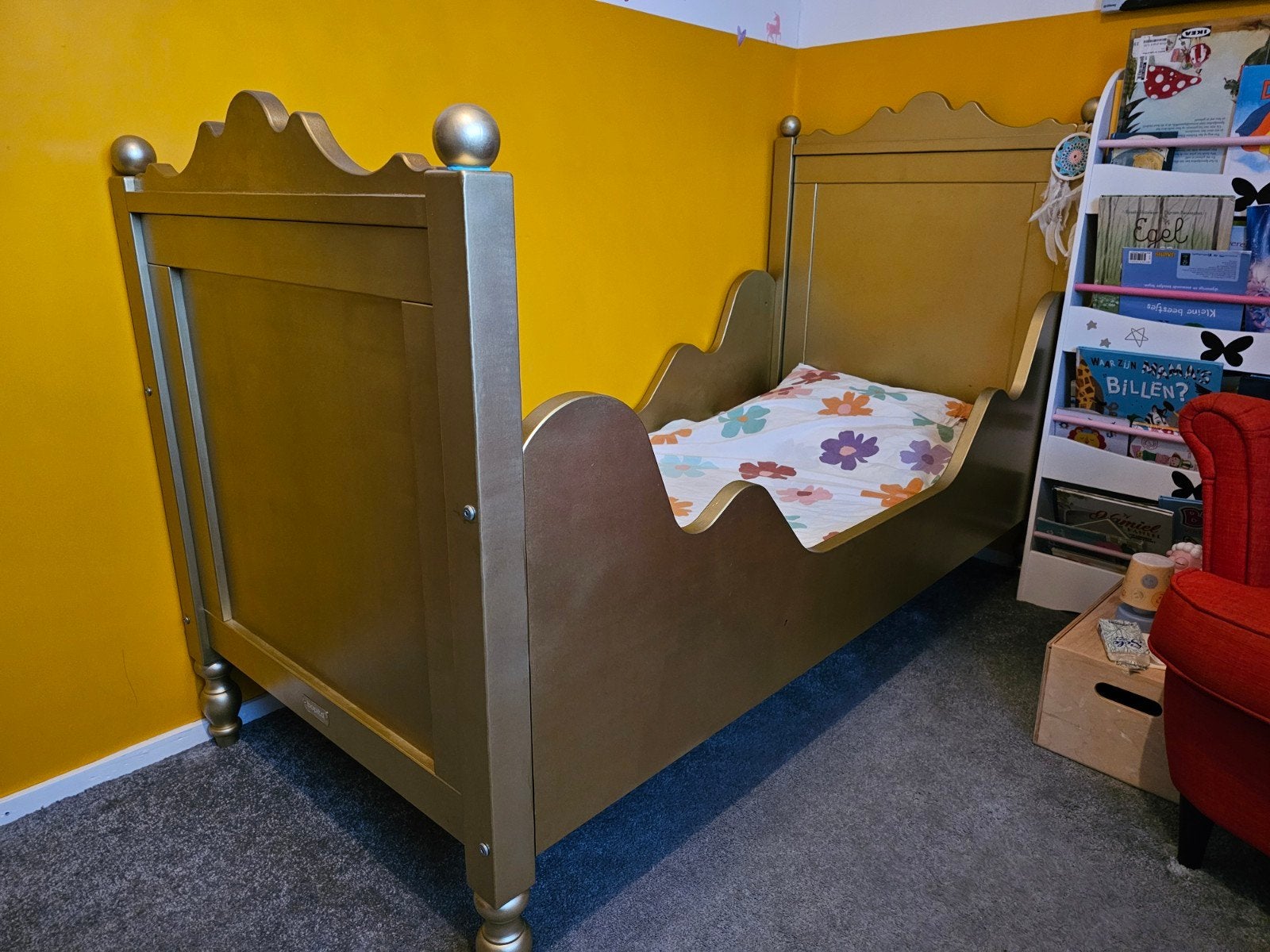 Gouden peuterbed 150x70, Kinderen en Baby's, Kinderkamer | Bedden, Ophalen, Gebruikt, 70 tot 85 cm, 140 tot 160 cm