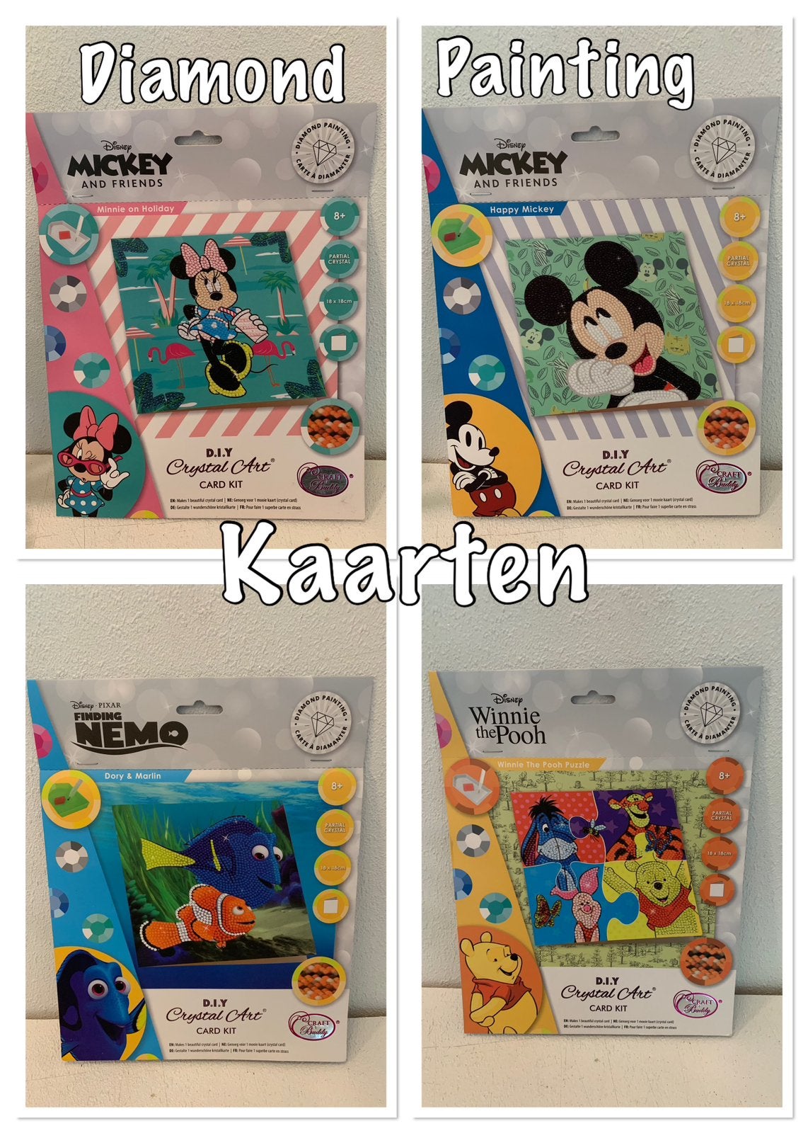 Disney Diamond painting kaart, Ophalen of Verzenden, Mickey Mouse, Nieuw, Beeldje of Figuurtje