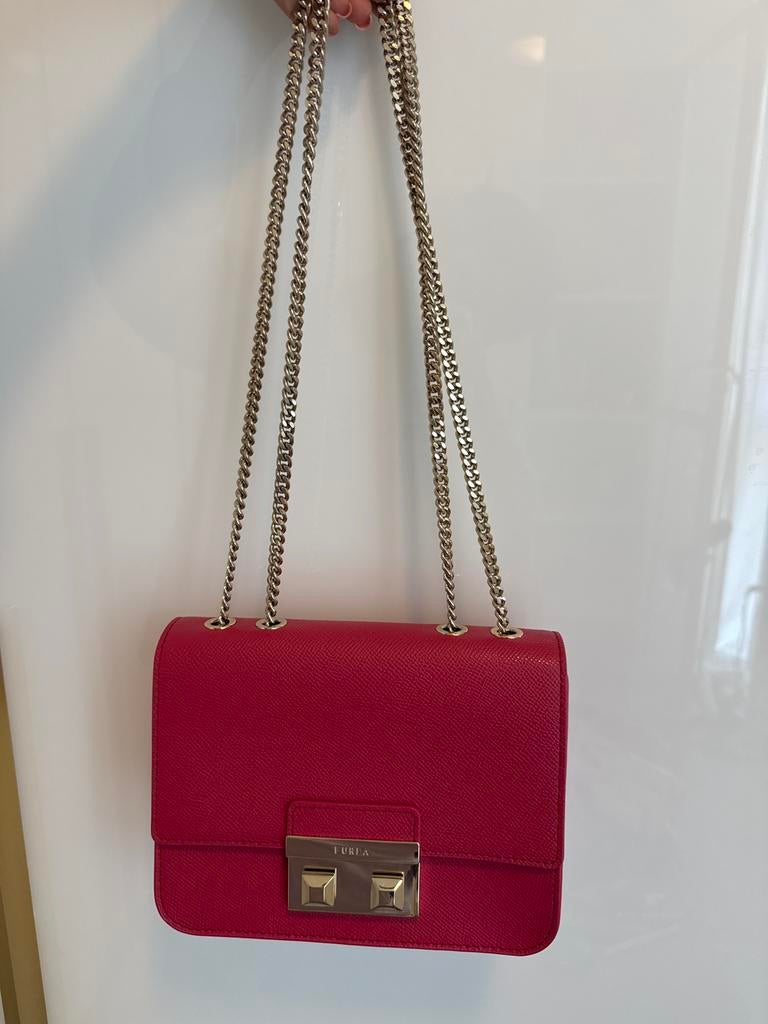 Furla Metropolis Mini Crossbody Tas Rood, Ophalen of Verzenden, Zo goed als nieuw, Rood, Schoudertasje