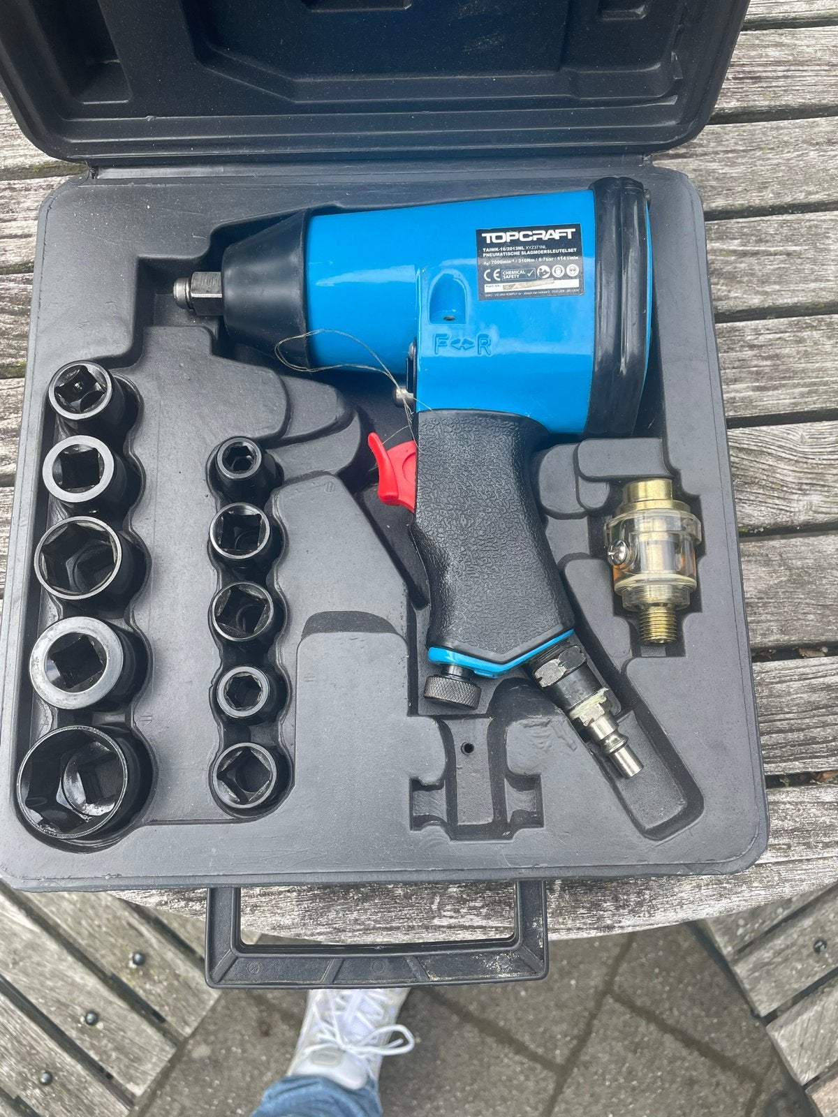 Topcraft pneumatische slagmoersleutel met doppen, Ophalen, Gebruikt