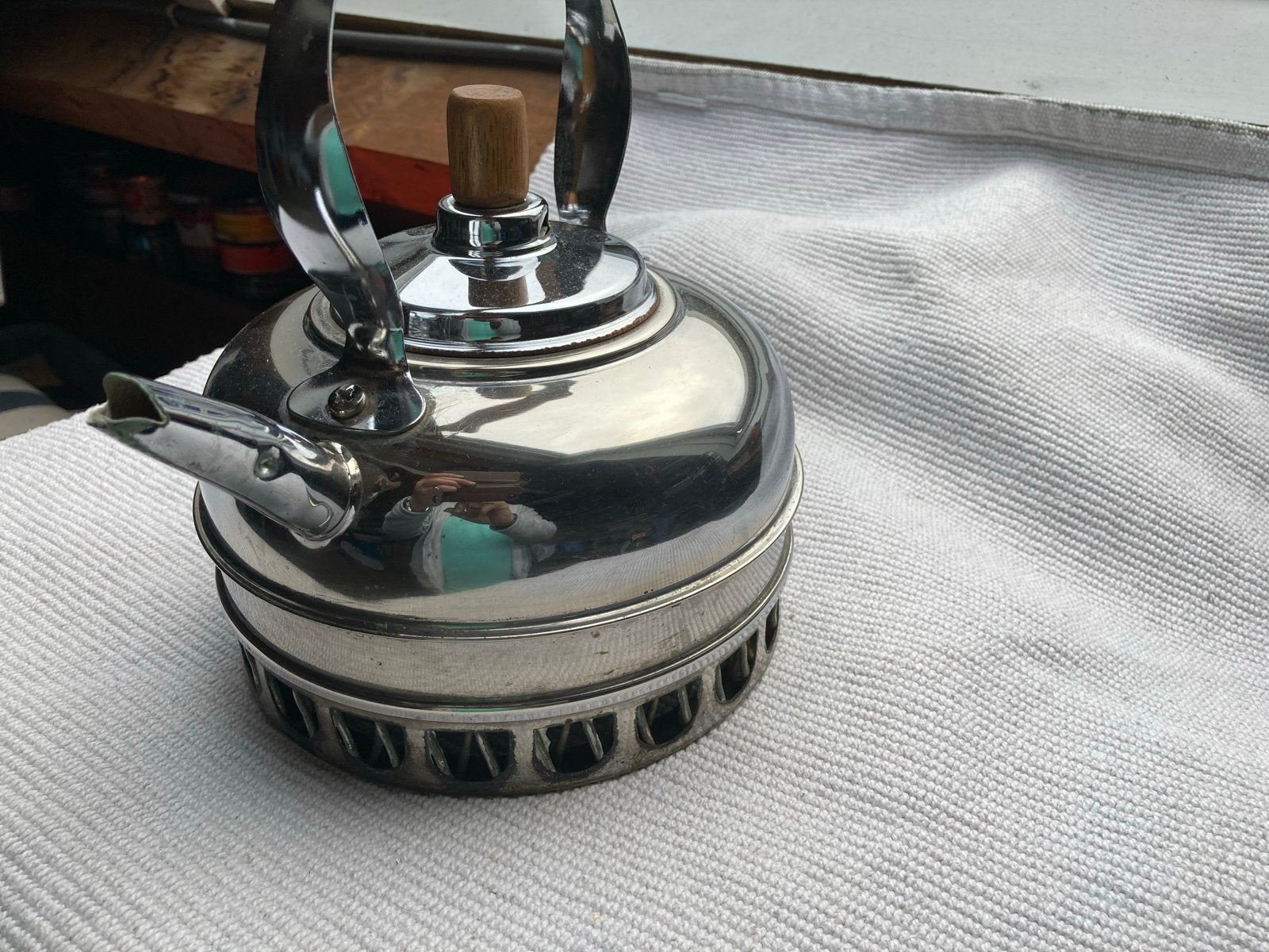Vintage Koperen Ketel met Houten Handvat, Ophalen, Koper