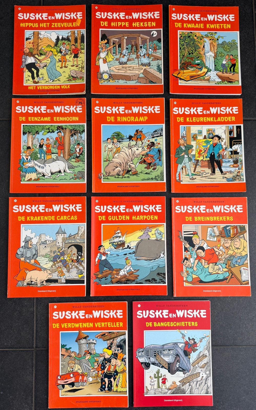 11 stripboeken van Suske & Wiske tussen 193/291, Meerdere stripboeken, Ophalen, Gelezen
