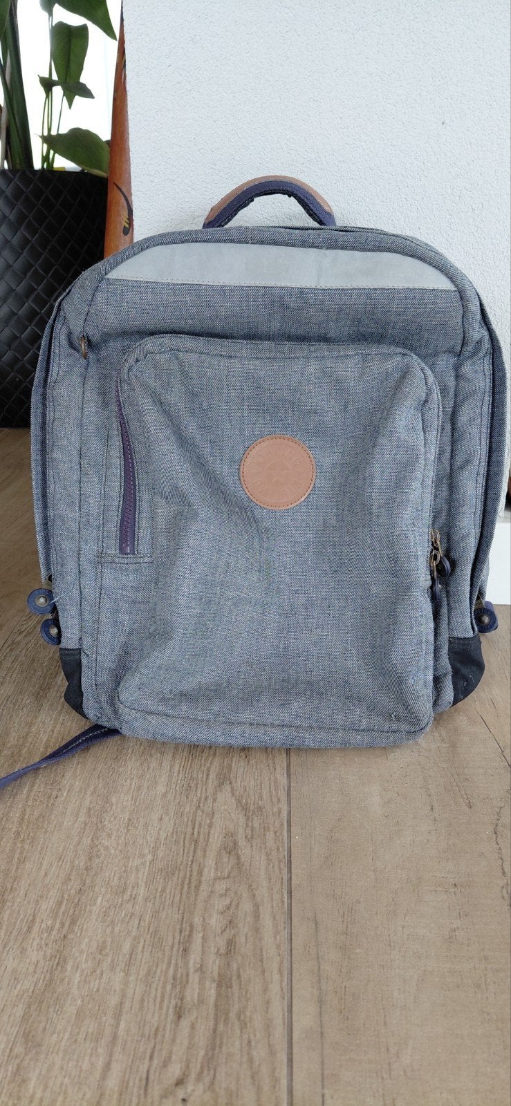 Kipling rugzak - Grijs/Blauw, 45 tot 60 cm, Gebruikt, Kipling, 25 tot 40 cm