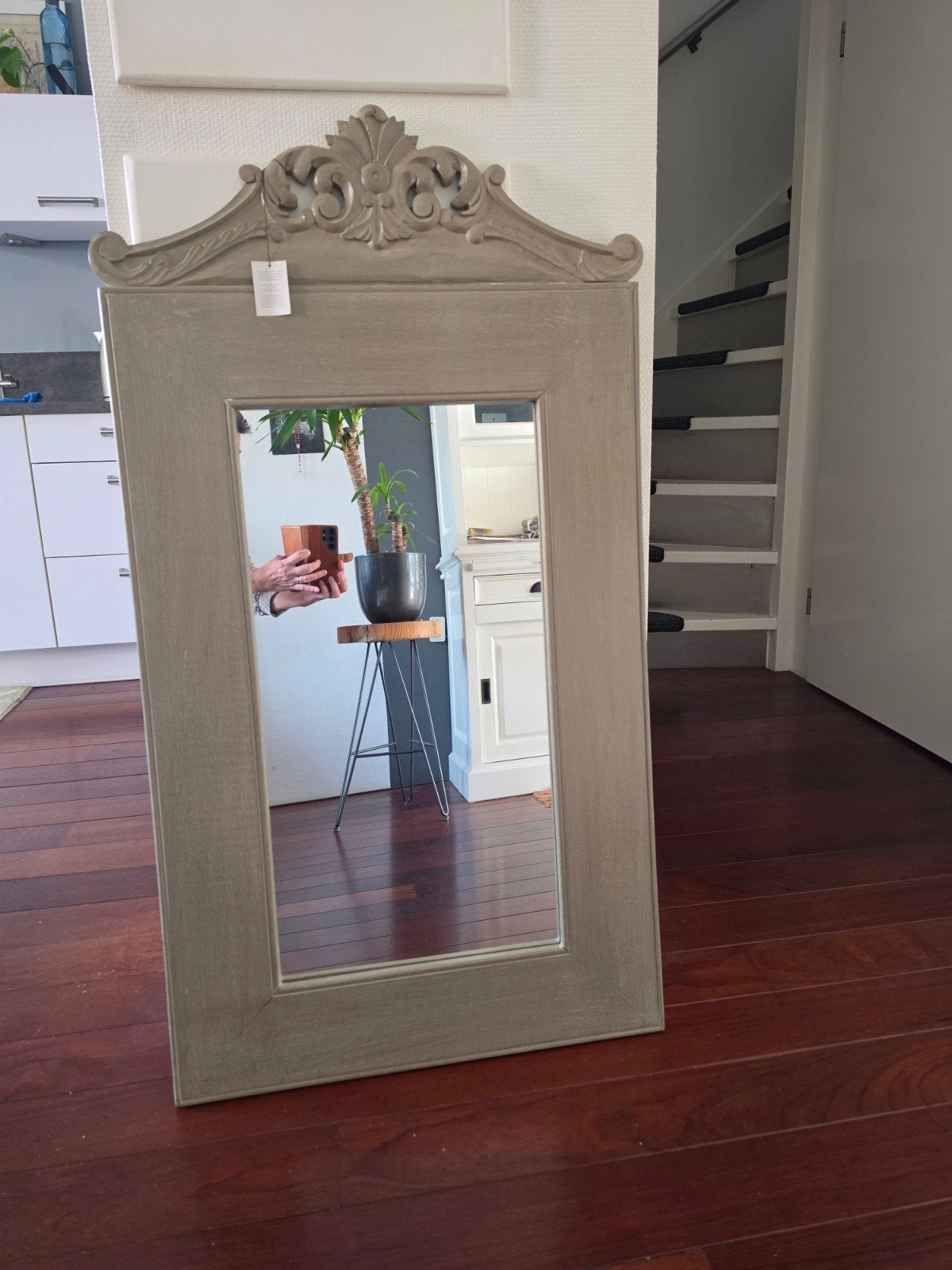 Braxton Interior spiegel ,  met houten lijst ., Ophalen, 100 tot 150 cm, Zo goed als nieuw, Rechthoekig