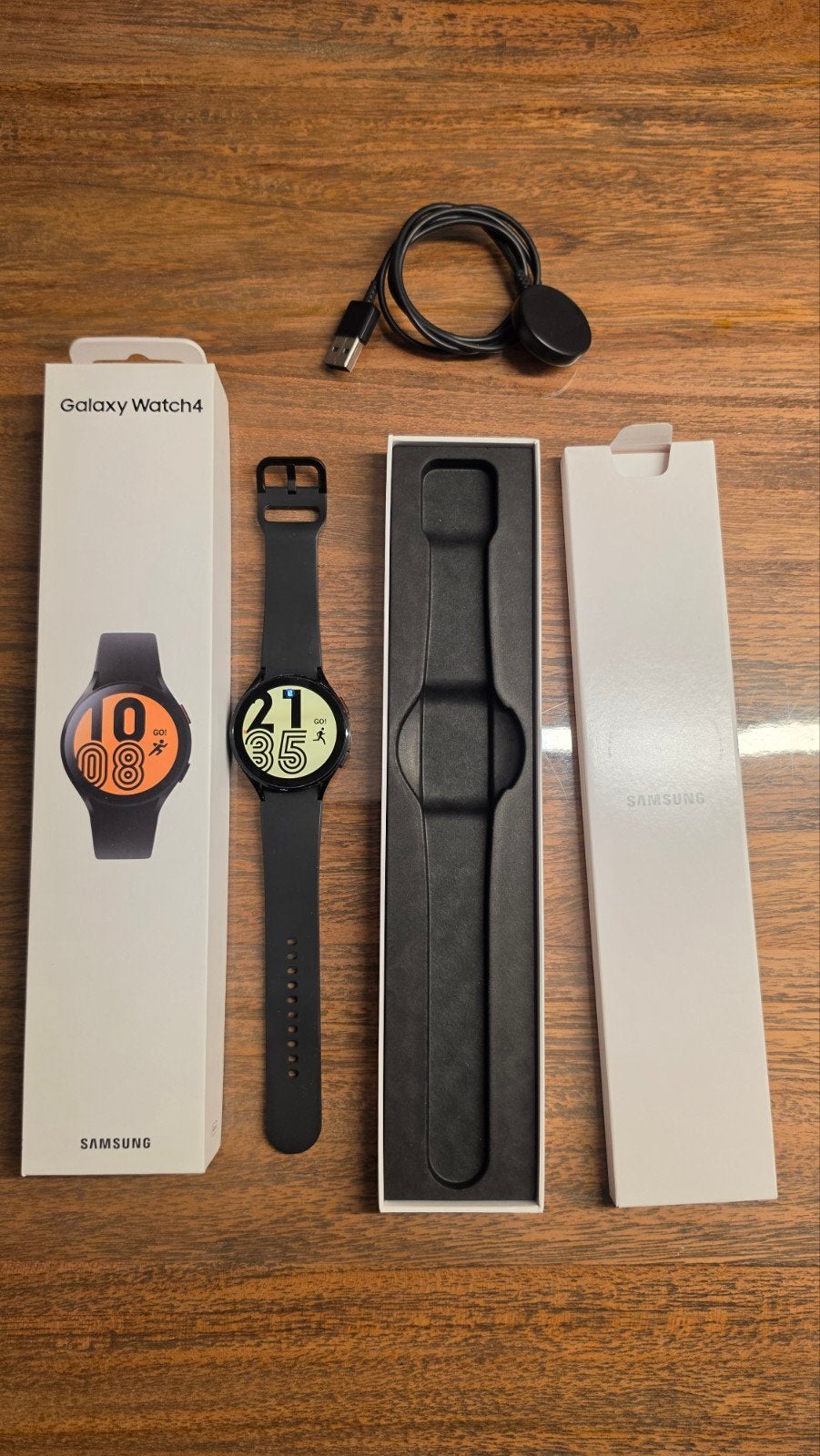 Samsung Galaxy Watch 4 Zwart 44mm, Gebruikt, Stappen, Zwart, Ophalen of Verzenden