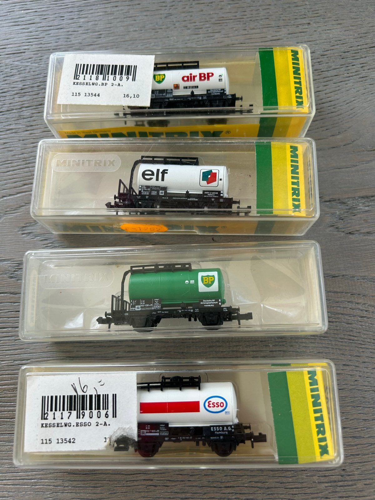 Minitrix N spoor Kesselwagens (13542, 3544), Gelijkstroom, Trix, Wagon, Ophalen of Verzenden