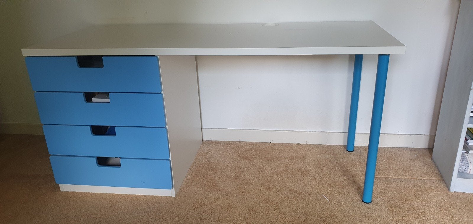 Smastad buro blauw ladenblok, Ophalen, Gebruikt