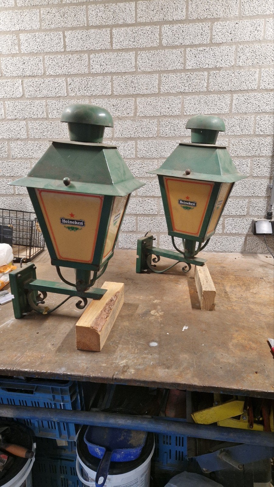 Vintage Heineken gevelverlichting / buitenlamp, Ophalen of Verzenden