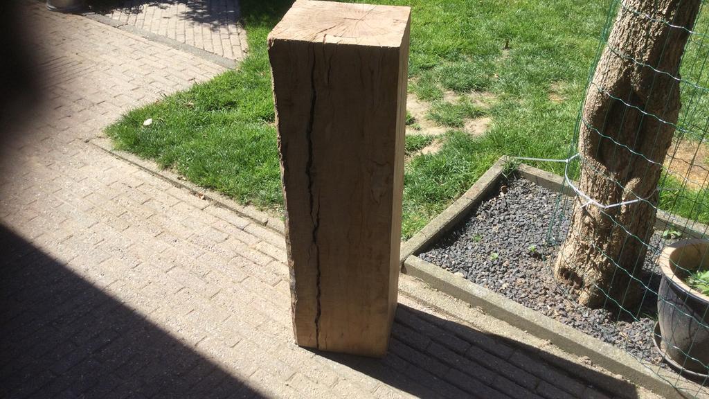 Massief eiken houten zuil, Huis en Inrichting, Woonaccessoires | Zuilen en Pilaren, Ophalen, Zo goed als nieuw
