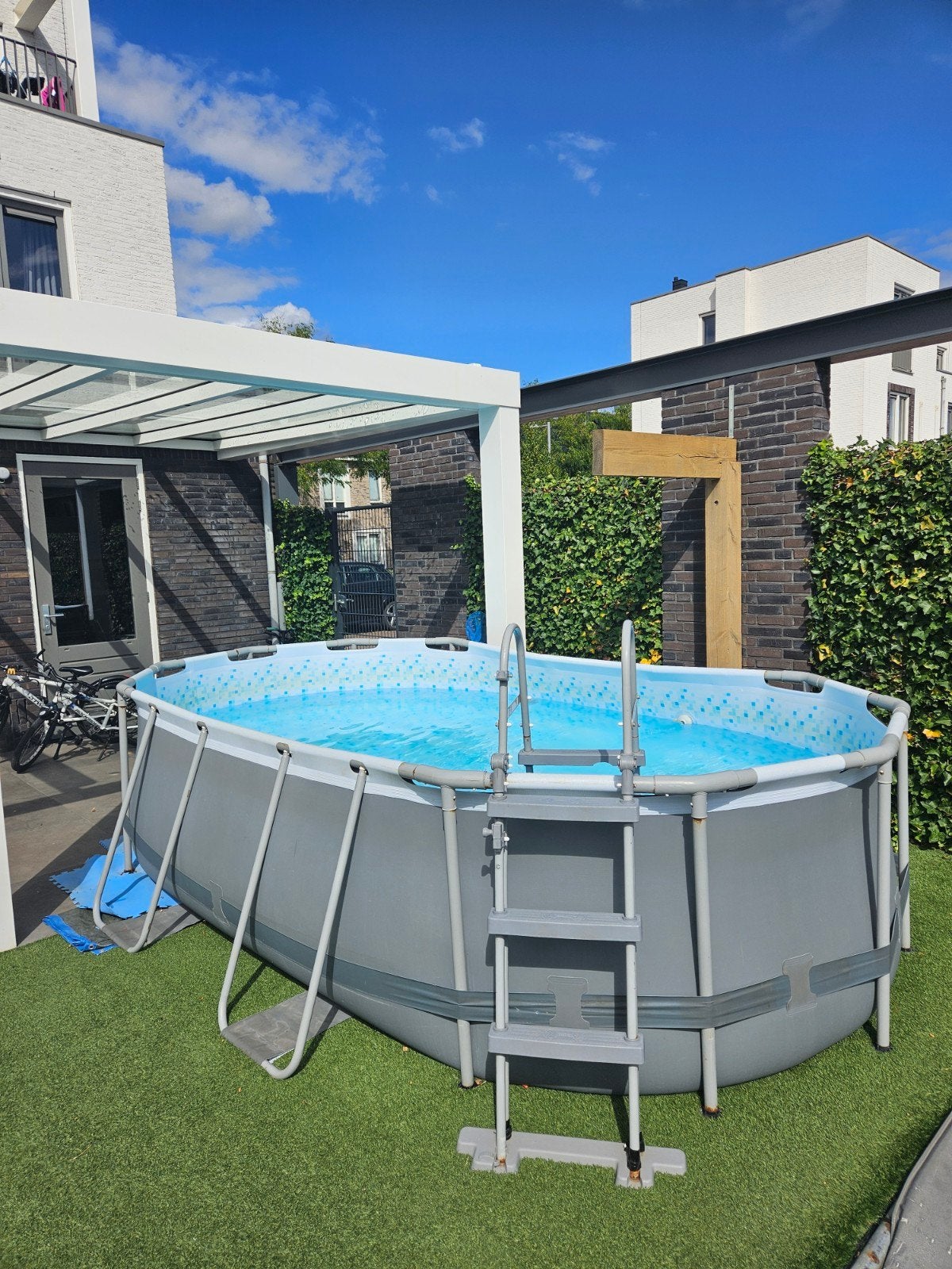 Bestway Ovaal zwembad 427x250x100, Ophalen, Gebruikt, 200 tot 300 cm, 80 tot 120 cm