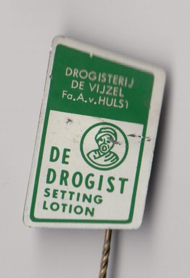 Drogist De Vijzel Hulst speldje, Gebruikt, Niet vindbaar, Niet vindbaar, Speldje of Pin