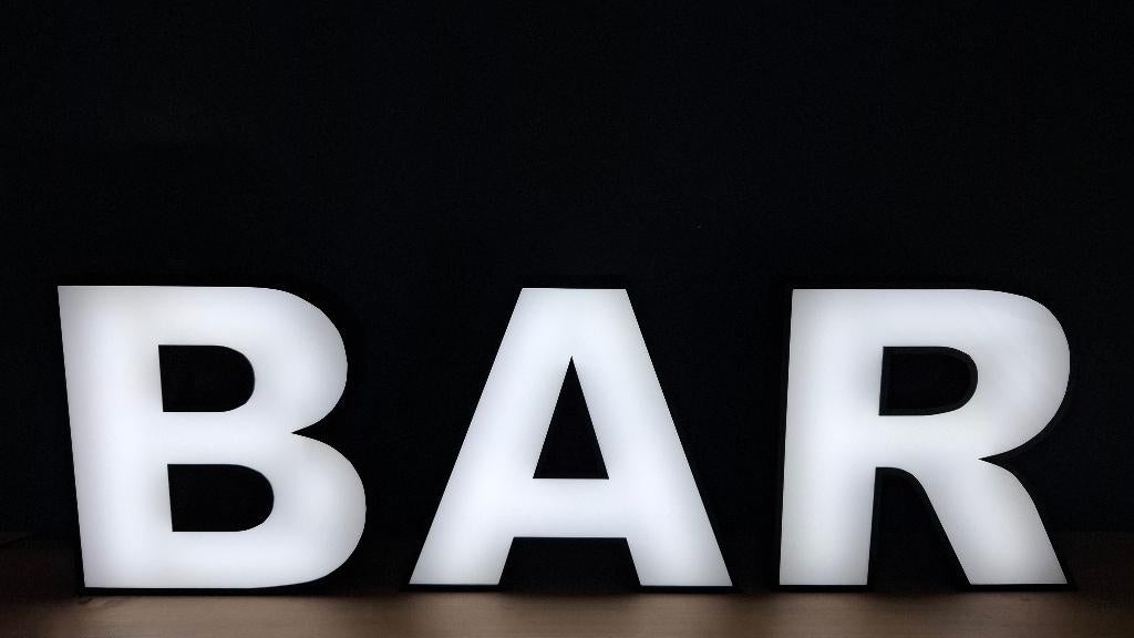 BAR LED Doosletters 26 cm x 80 cm, Verzenden, Zo goed als nieuw, Lichtbak of (neon) lamp