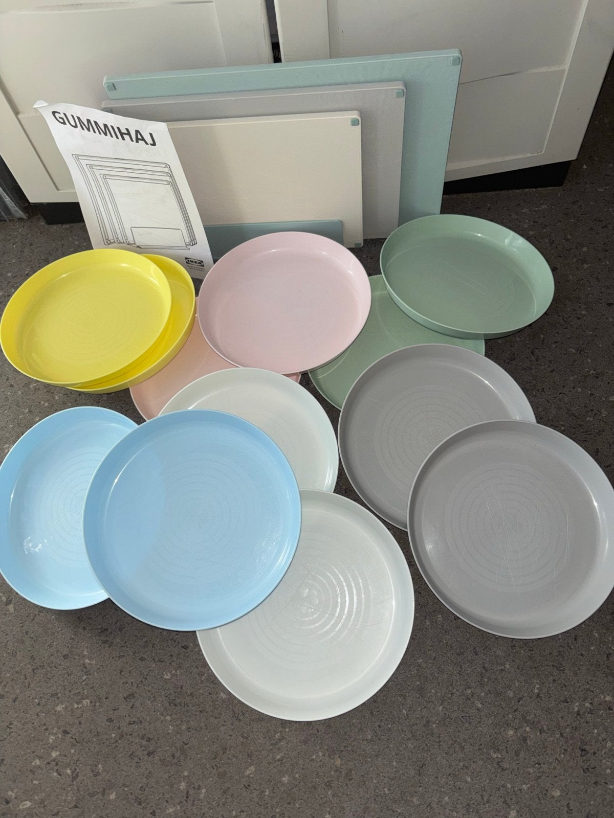 IKEA Borden - snijplanken gummihaj, Kunststof, Gebruikt, IKEA, Ophalen of Verzenden