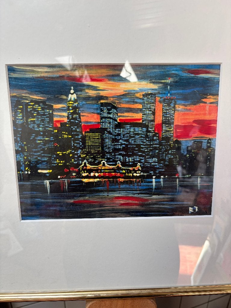 Skyline New York Schilderij Ingelijst R.T. Kunst, Ophalen