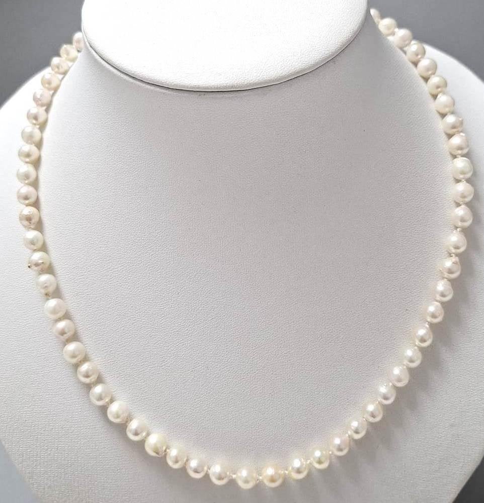 Schitterende Akoya Zoutwater Parel Ketting 48 CM, Ophalen of Verzenden, Zilver, Ketting, Verguld