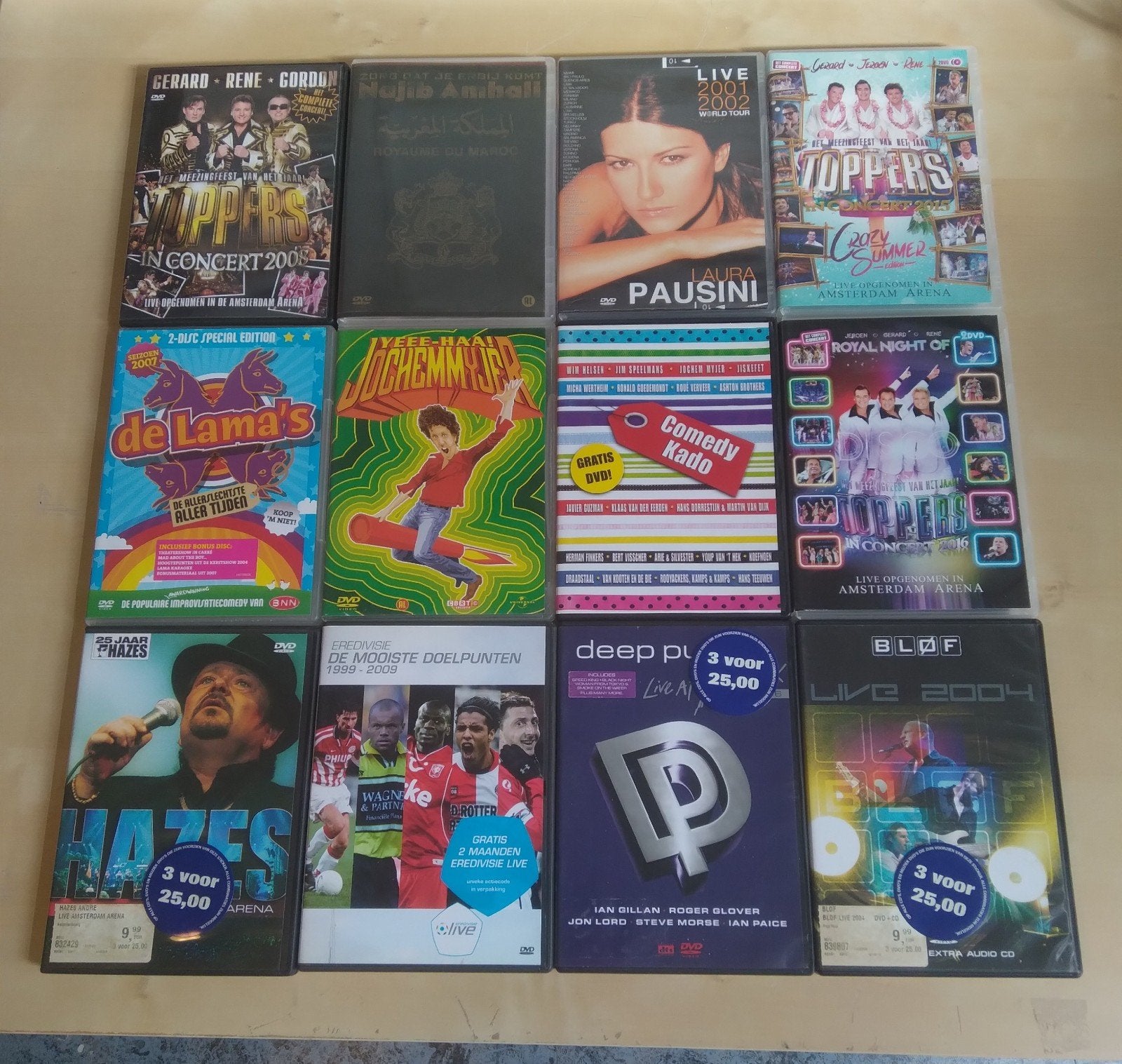 Diverse DVD's: Toppers, Hazes, Deep Purple, BLØF en meer, Ophalen, Gebruikt, Alle leeftijden, Nederlands
