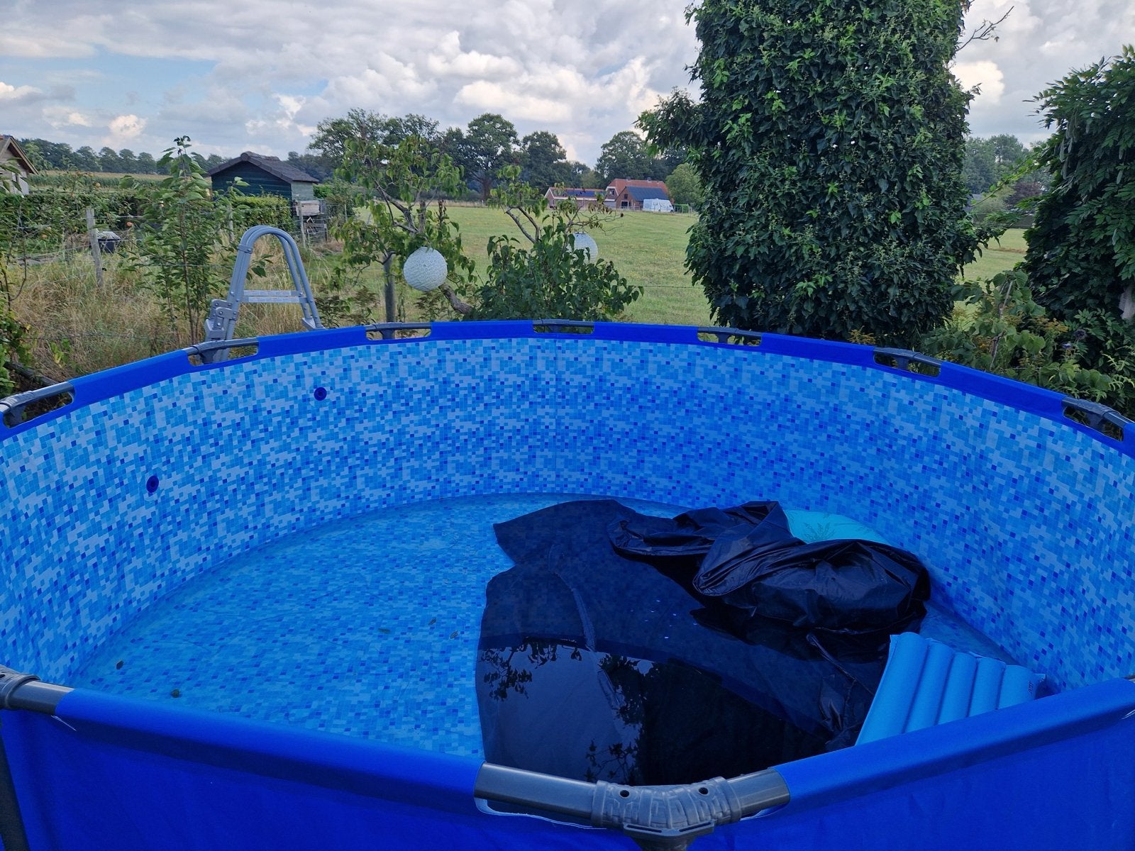Groot opzetzwembad 450x122cm met accessoires, Tuin en Terras, 120 cm of meer, Gebruikt, Rond, 300 cm of meer