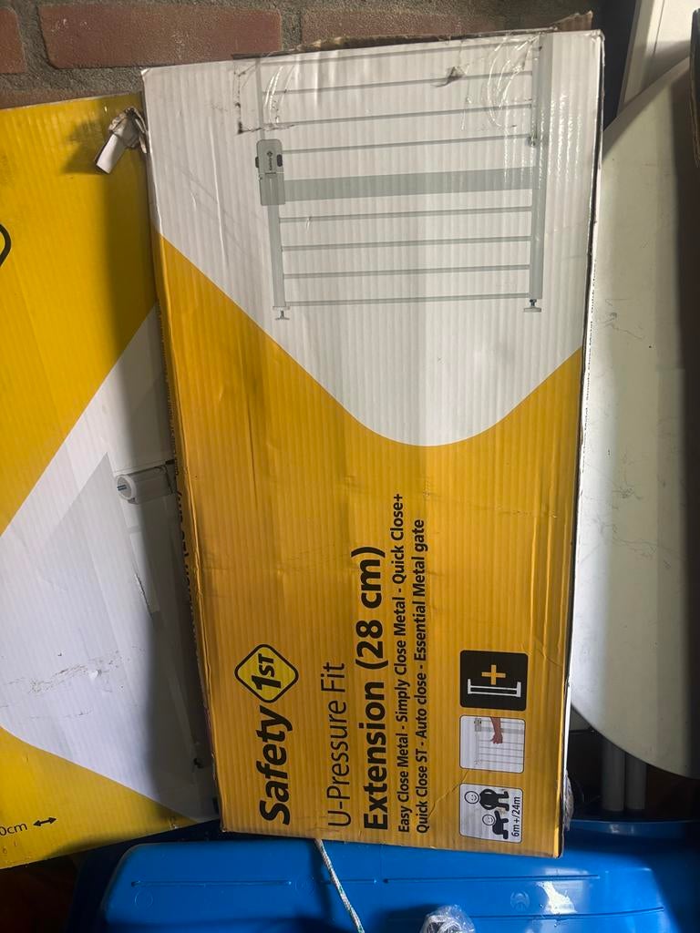 Safety 1st traphekje met verlengstuk 28 cm, Ophalen of Verzenden, Zo goed als nieuw, Klemhekje, Metaal of IJzer