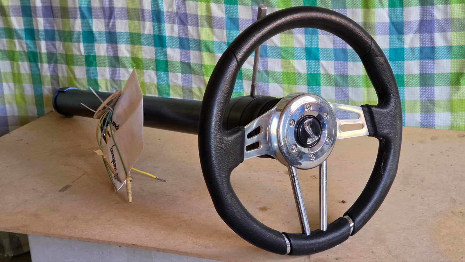 Custom stuurkolom met lederen stuur 1964-66 Mustang, Ophalen of Verzenden, Nieuw, Amerikaanse onderdelen