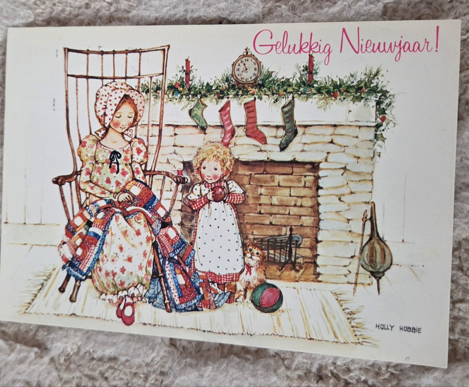 Vintage Holly Hobbie Nieuwjaarskaart - Gelopen, Verzenden, 1960 tot 1980, Gelopen, Feest(dag)