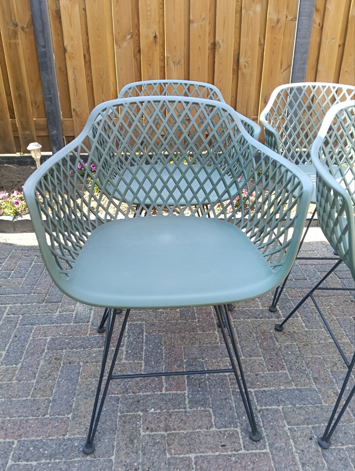 Set van 6 groene kuipstoelen Ava, Ophalen, Gebruikt