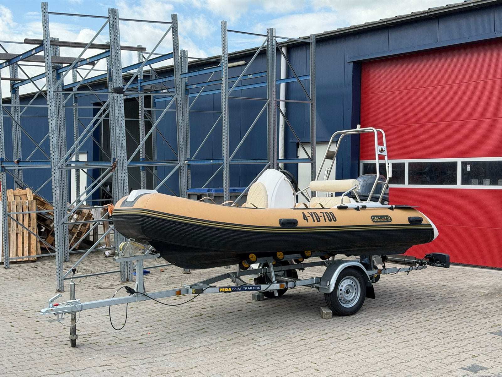 Calletti RIB 390 SL met Yamaha 40 pk en Pega trailer, 4 m, Yamaha, Zo goed als nieuw, 2 m