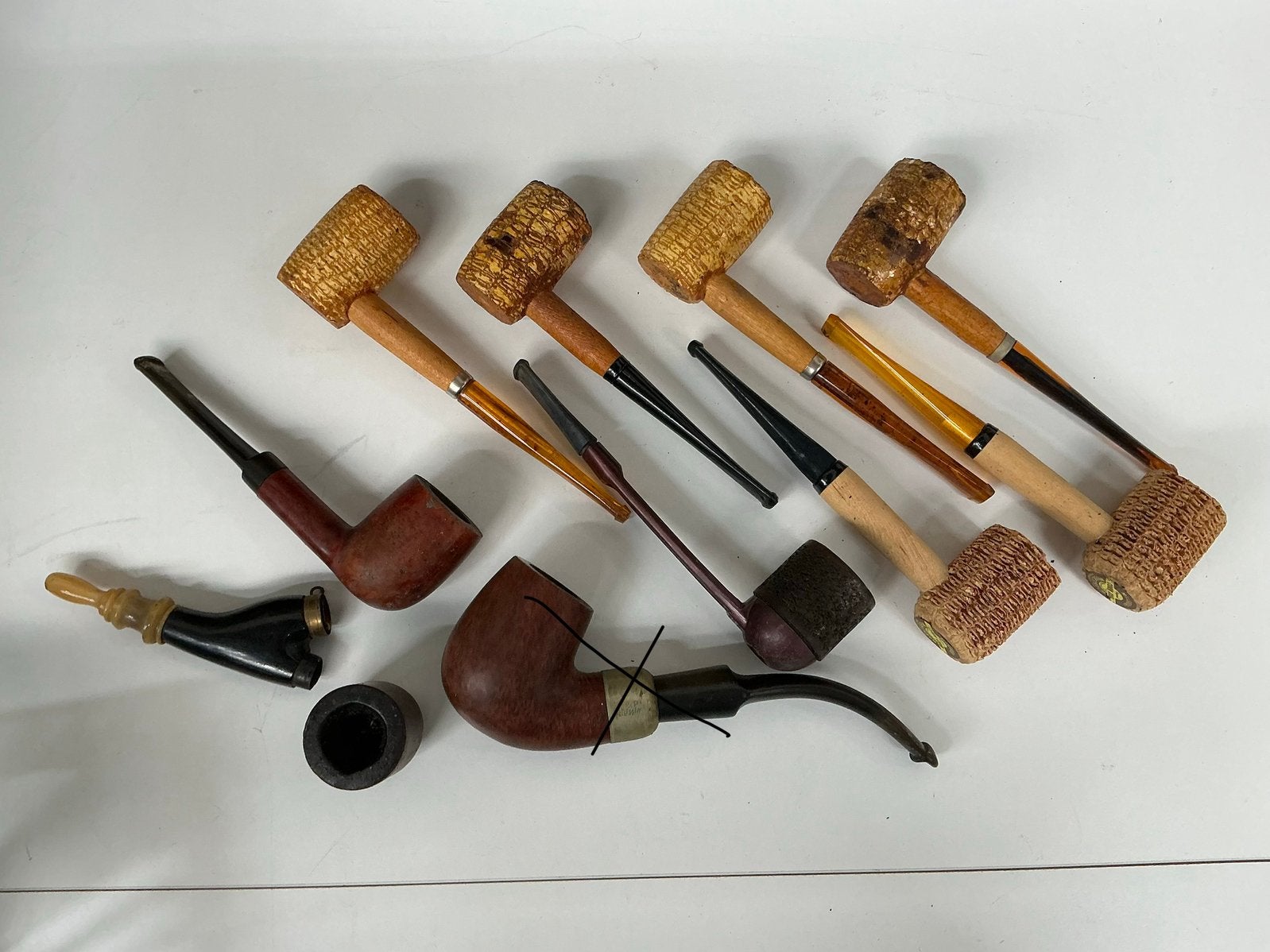 collectie tabakspijpen, inclusief maïskolfpijp WD-026, Verzamelen, Gebruikt, ?, (Water)pijp, Geen idee