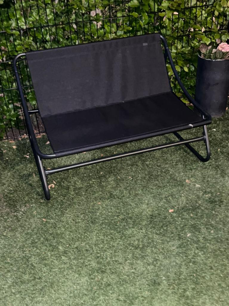 Tuinbankje (zwart), Tuin en Terras, Tuinbanken, Ophalen, Zo goed als nieuw