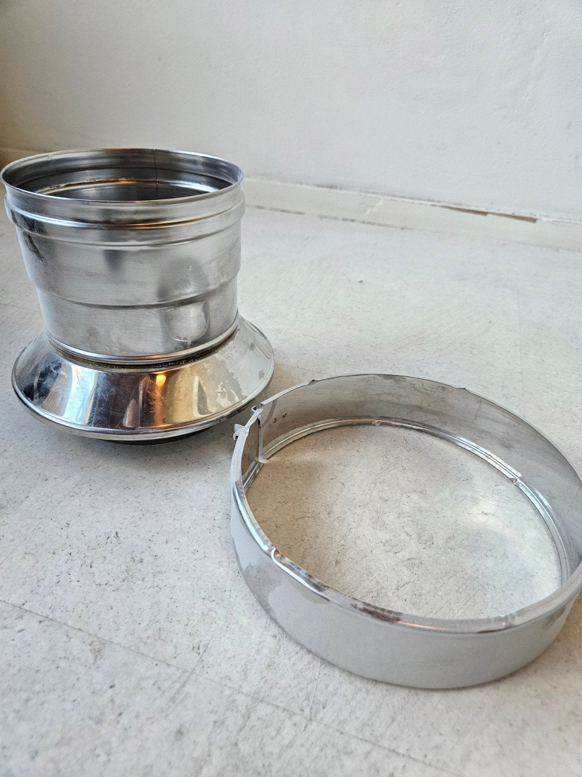 Dinak verloopstuk van bubbel naar enkel 150 mm, Ophalen, Zilver, Dame