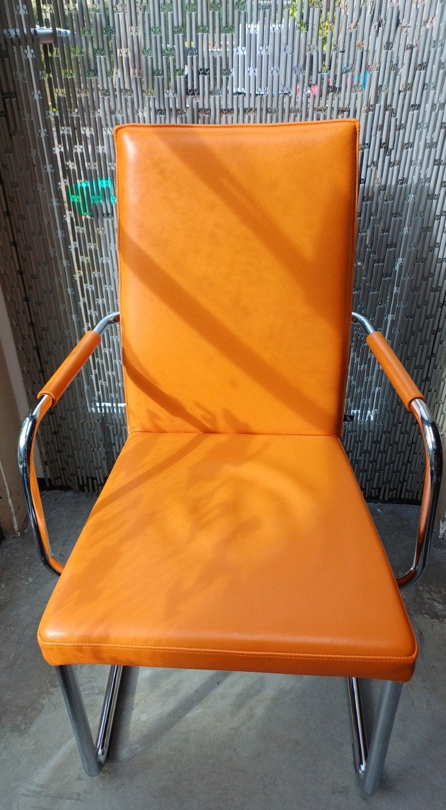 4 KFF, Karl-Friedrich Förster, Design Stoelen Oranje - Gebru, Ophalen, Gebruikt, Overige kleuren, Leer