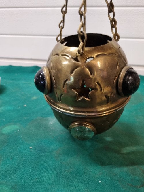 lamp paleatijnse lamp messing en glas, Ophalen of Verzenden, 'T Olde Gre-j, Info@toldegrej.nl, Endepoelstraat 20f Didam