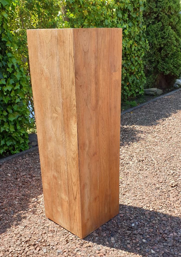 Taek houten SOKKEL 120cm hoog, Huis en Inrichting, Woonaccessoires | Zuilen en Pilaren, Ophalen, Japiemeubel, Nieuw, Kastanjelaan 1, 3571CR, Kamerik