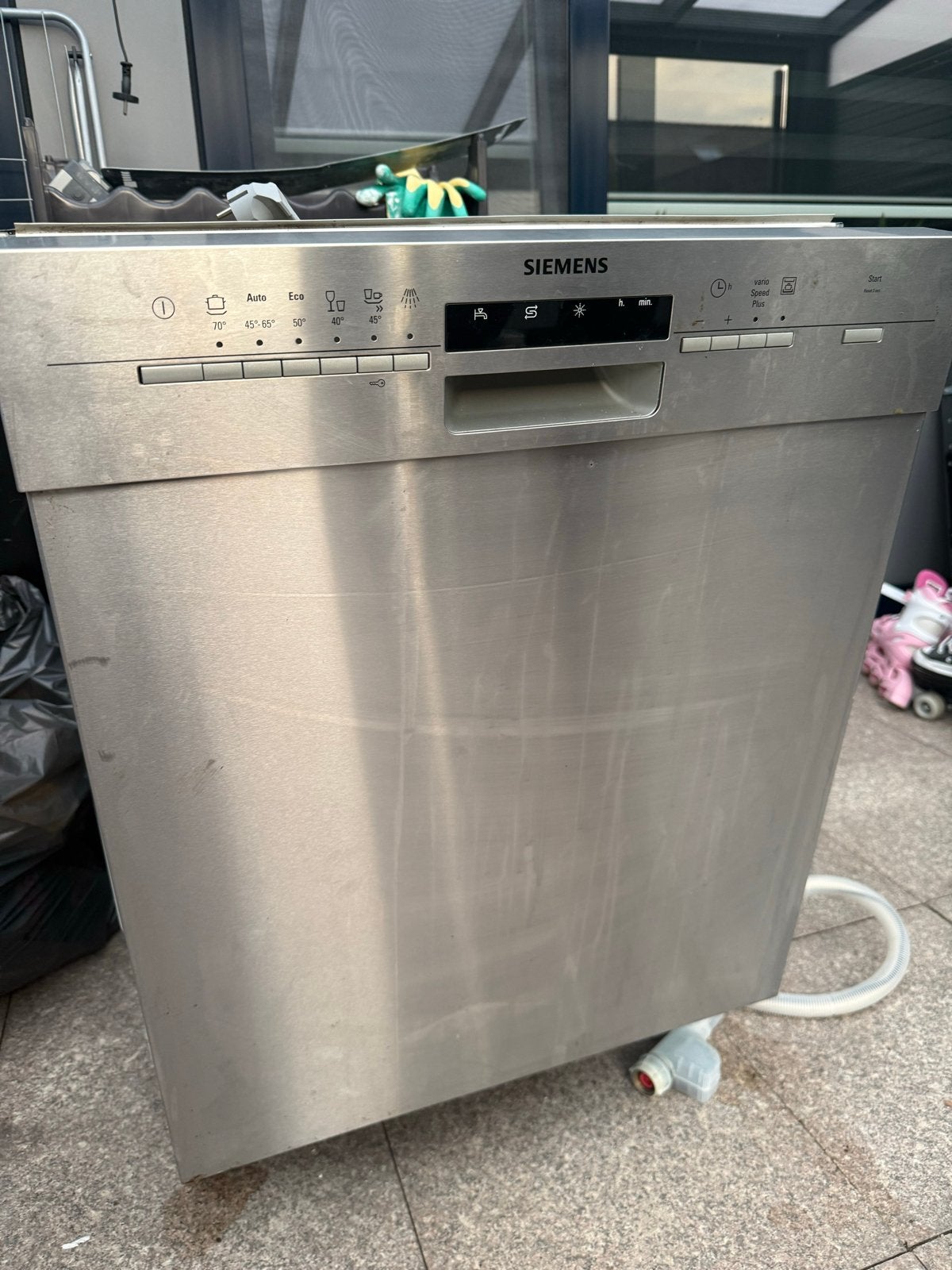 Siemens vaatwasser - inbouw RVS, Ophalen, Gebruikt, 60 cm of meer, Eco programma