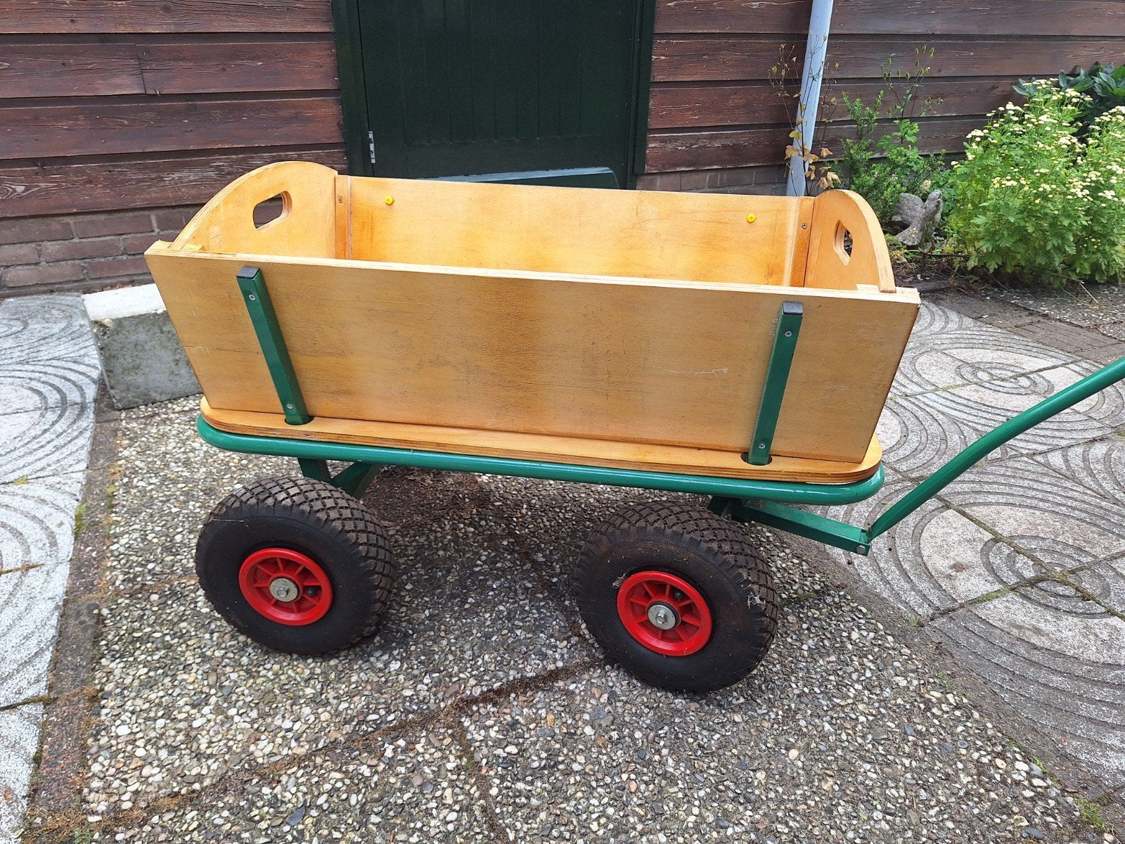 Houten bolderkar met onderstel en wielen, Caravans en Kamperen, Bolderkarren, Ophalen, Zo goed als nieuw