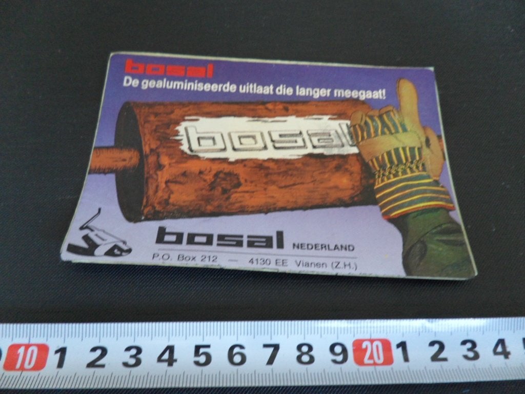 sticker BOSAL nederland vianen gealuminiseerde uitlaat, Verzamelen, Ophalen, Zo goed als nieuw