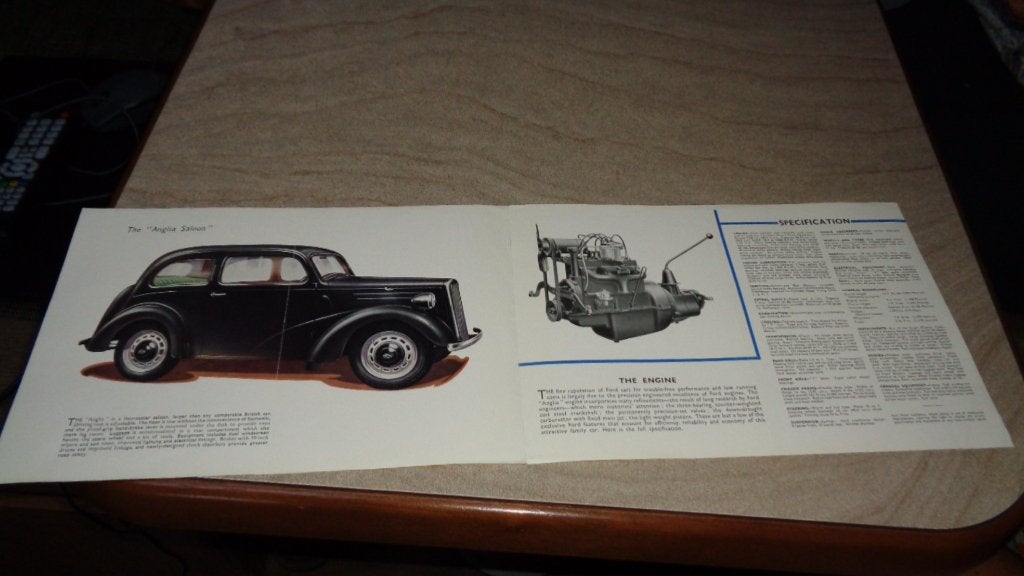 ZELDZAME Folder  FORD ANGLIA SALOON  ,  1941, Verzenden, Zo goed als nieuw, Ford