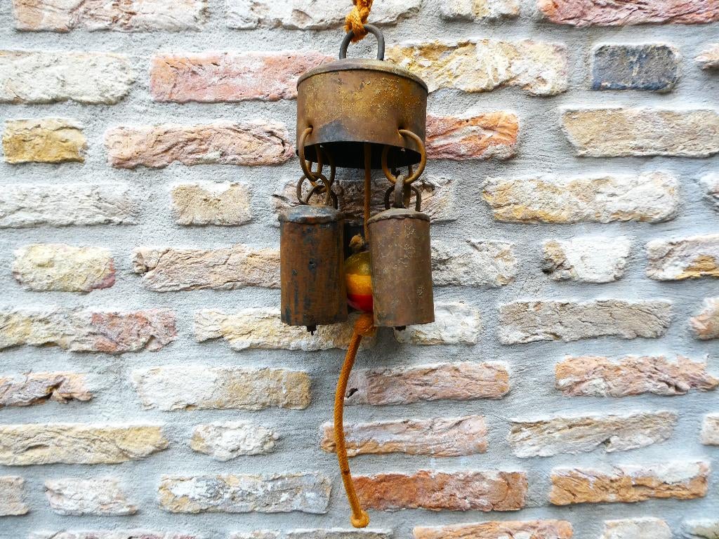 Windgong met 4 bellen en een houten kraal deurbel bel gong, Ophalen of Verzenden