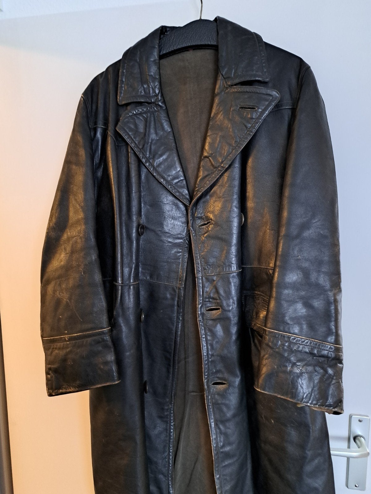 Leren motorjas, Kleding | Heren, Kostuums en Colberts, Ophalen, Zwart