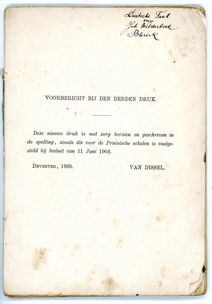 Antiek Schoolboek Duits 1905 – Regio Blerick, Ophalen of Verzenden, Gelezen, Overige niveaus, Duits