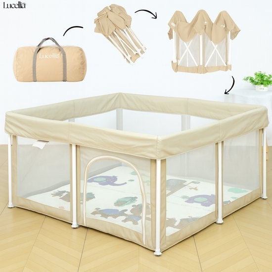 Inklapbare Grondbox Baby 125x125x70 cm Lucellia, Kinderen en Baby's, Boxen, Ophalen, Zo goed als nieuw, Vierkant