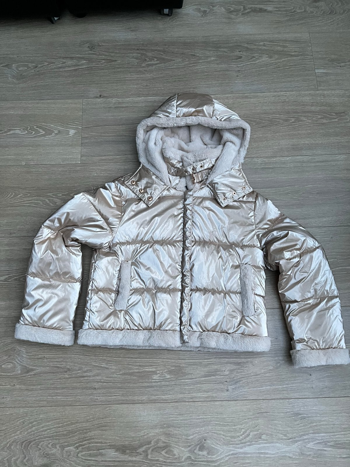 K-ZELL LIMITED Winterjas - Maat M champagne kleur, Kleding | Dames, Ophalen of Verzenden, Zo goed als nieuw, Maat 38/40 (M), Beige