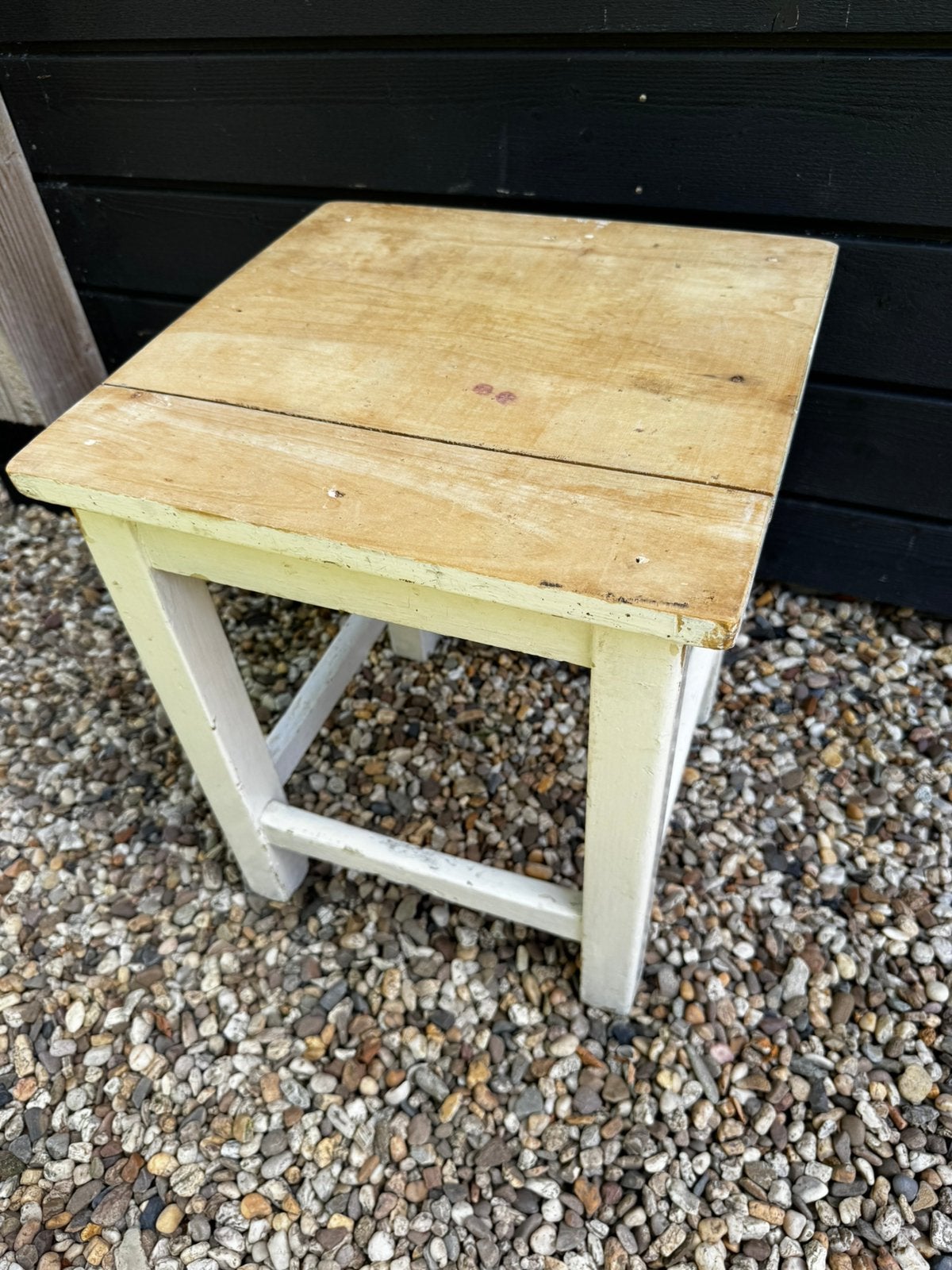 Oud houten krukje / bijzettafeltje – brocante vintage, Antiek en Kunst, Ophalen