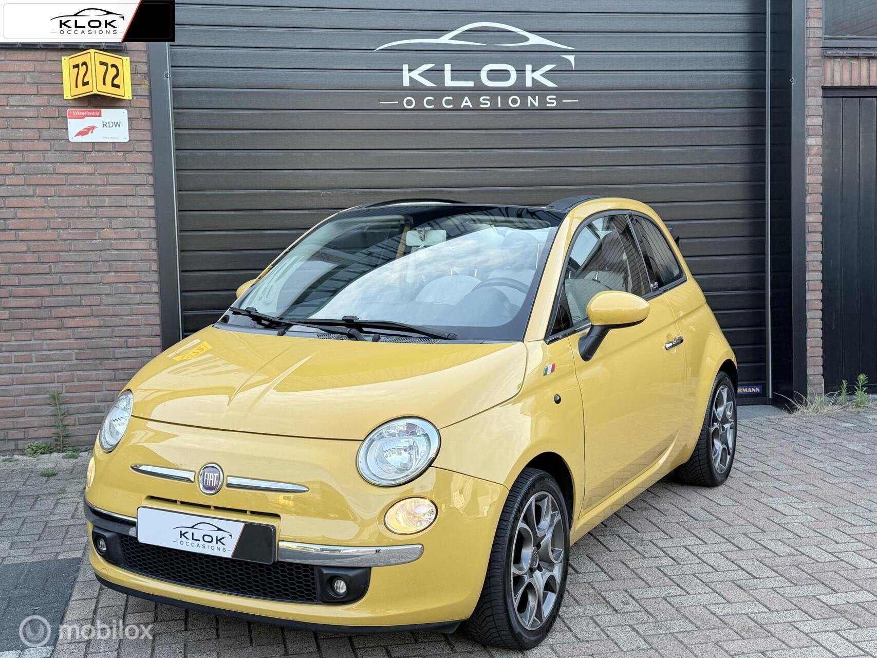 Fiat 500 1.2 Lounge Airco Cabrio Stuurbekracht Parkeersensor, Auto's, 4 cilinders, Bedrijf, Handgeschakeld, Geïmporteerd