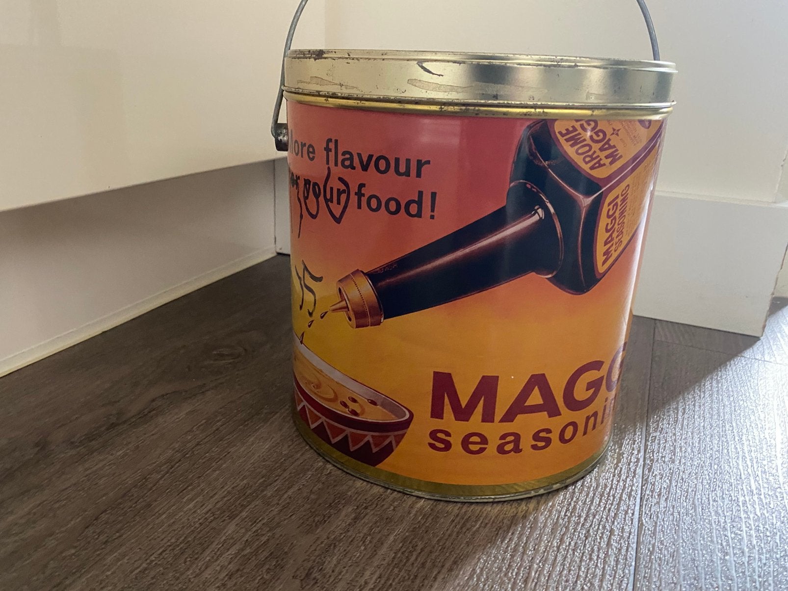 Vintage maggi blikken bussen, Ophalen of Verzenden, Gebruikt, Overige
