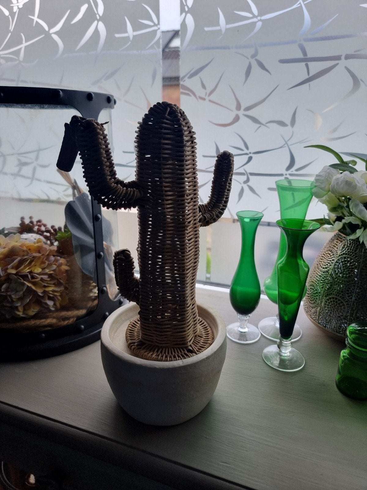 Riviera Maison Rattan Cactus Decoratie, Huis en Inrichting, Ophalen of Verzenden, Natuurlijk materiaal, Bruin, Landelijk