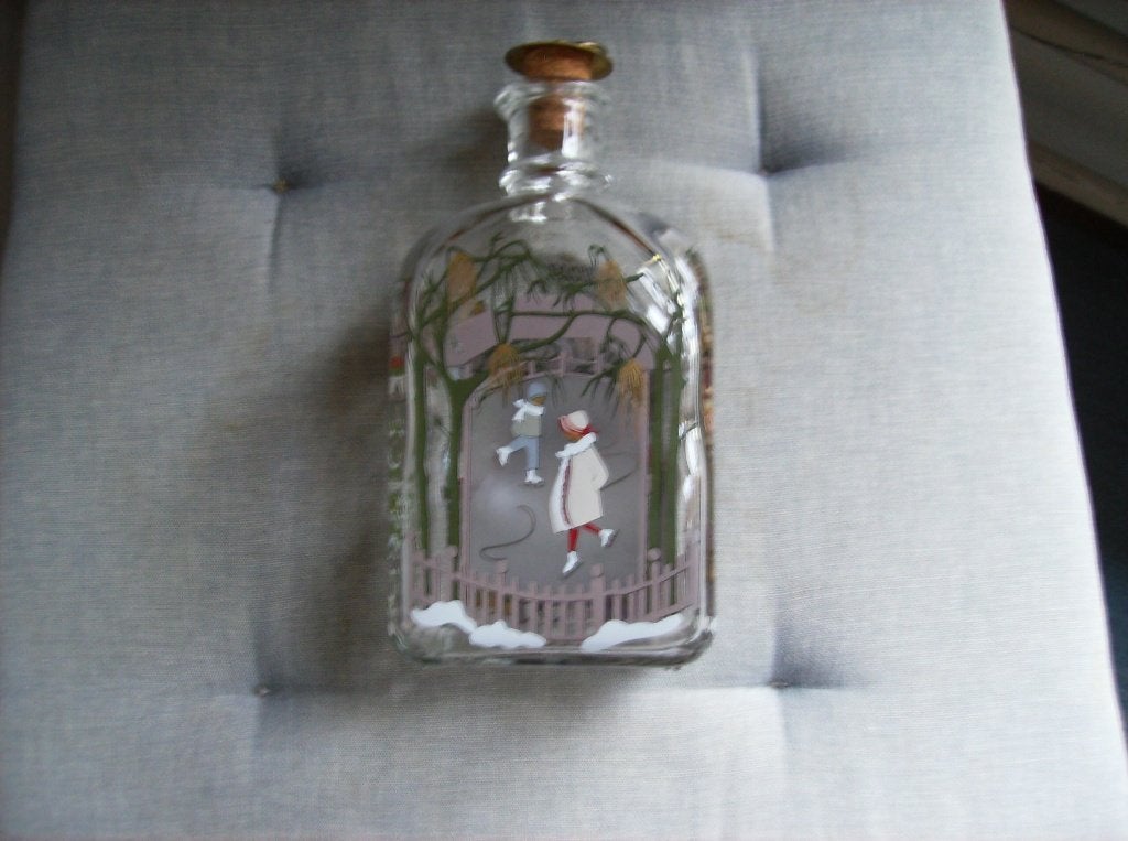 HOLMEGAARD FLES MET SLUITDOP, KURK MET MESSING, Ophalen of Verzenden