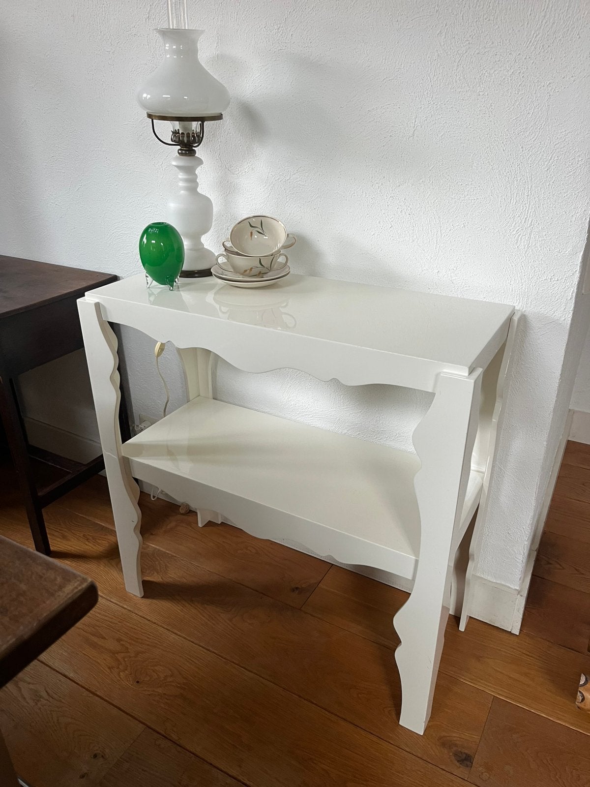 Hoogglans wit sidetable  80x35x80 zgan, Huis en Inrichting, Ophalen, 50 tot 100 cm, Zo goed als nieuw, Overige houtsoorten